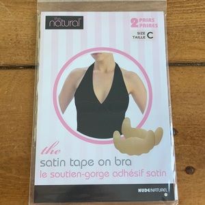 The natural satin tape on bra